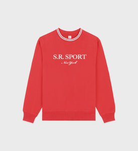 SR Sport Crewneck - Ruby/White