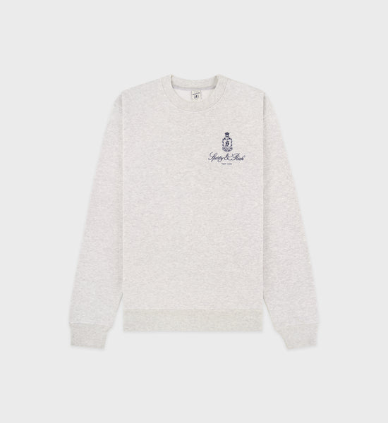 Vendome Crewneck - Heather Gray/Navy