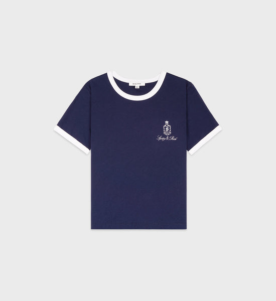Vendome Ringer Tee - Navy/White