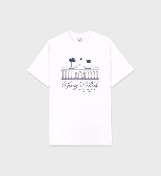 Villa T-Shirt - White/Navy