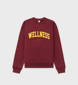 Wellness Ivy Crewneck - Merlot/Gold