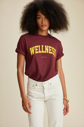 Wellness Ivy T-Shirt - Merlot/Gold