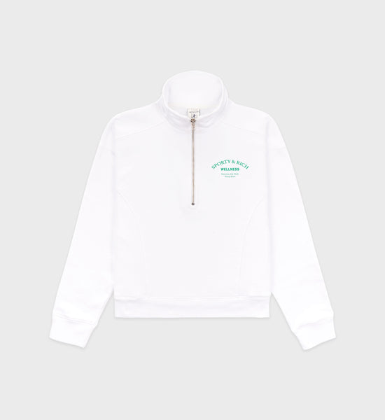 Wellness Studio Quarter Zip - White/Jolly Green