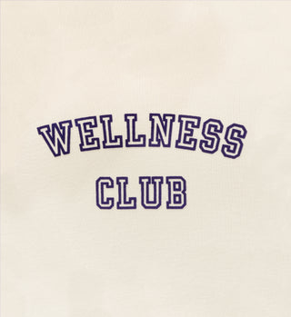 Wellness Club Flocked Hoodie - Cream/Navy