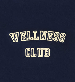 Wellness Club Flocked Hoodie - Navy/Cream