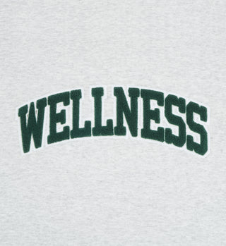 Wellness Boucle Crewneck - Heather Gray/Forest